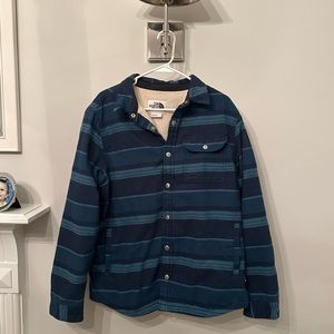 Men’s North Face fleece lined flannel jacket size L